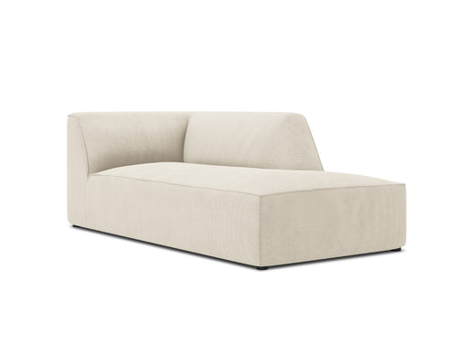 Micadoni rechter chaise longue Ruby ribfluwelen, lichtbeige - 180x93x69cm
