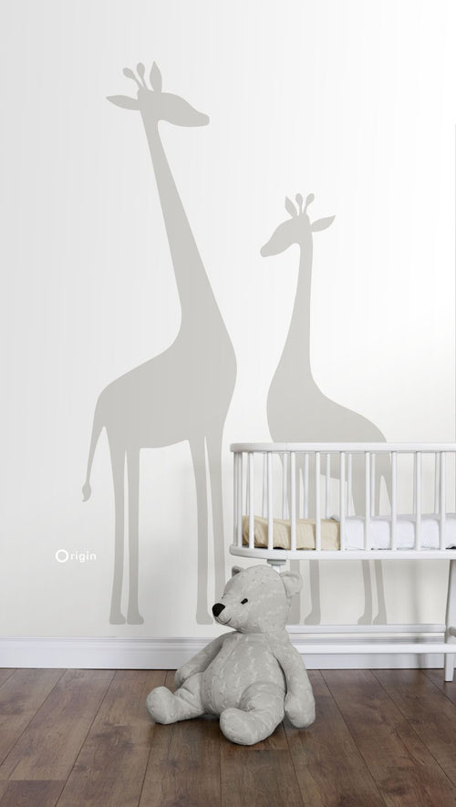 Origin Wallcoverings fotobehang giraffen warm grijs - 150 x 279 cm - 357219 - vtwonen shop
