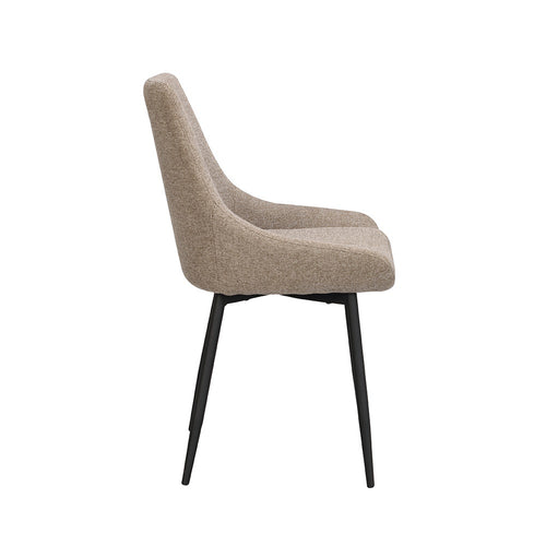 Rowico Home Sierra Eetkamerstoel Donker Beige - Zwarte Poten