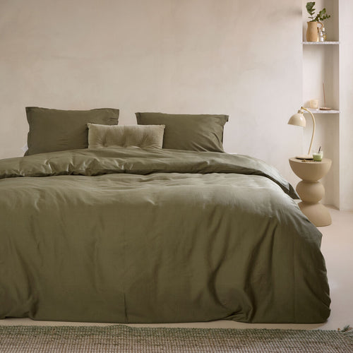Walra - Dekbedovertrek Vintage Satin - 140x220 cm - Groen