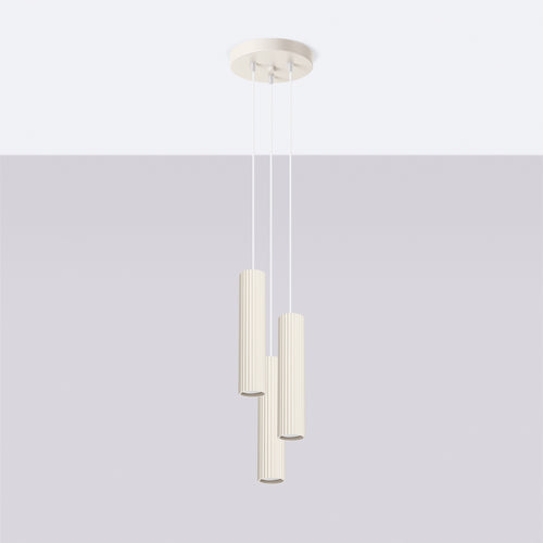 Sollux Lighting Hanglamp KARBON 3P beige - 19,5x19,5x108cm