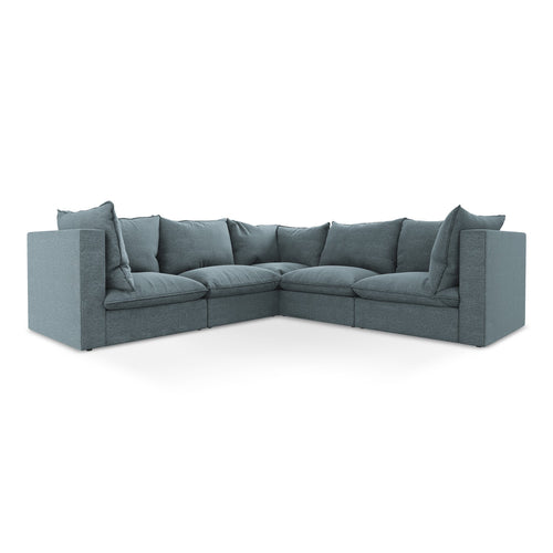 LaMiaSofa Modulaire hoekbank Ravenna - bouclé - jeans - 255x255x77