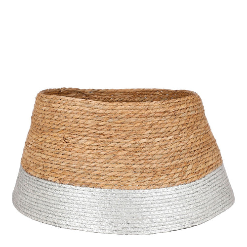 House of Seasons Kerstboomrok - H26 x Ø50 cm - Zeegras - Zilver