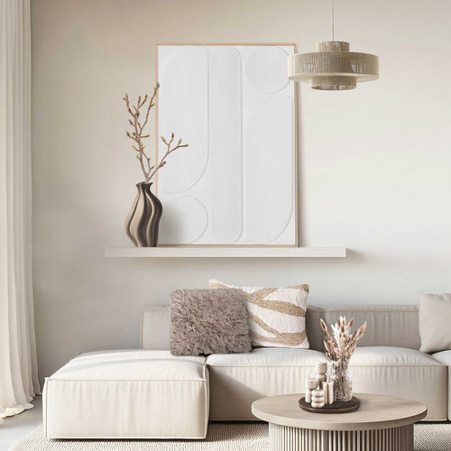Reinders White Balance schilderij 3d art -  wit - slaapkamer - 100x70cm