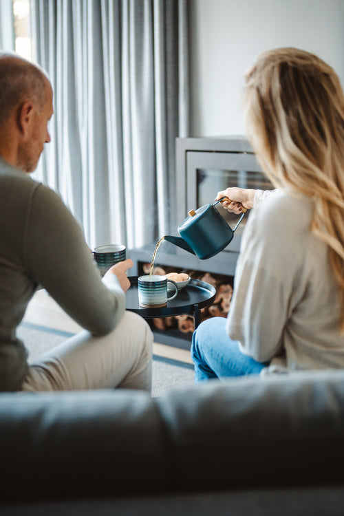 Bredemeijer - Dubbelwandige theepot Duet Design Boston - 1,1 liter - RVS - Blauw - vtwonen shop