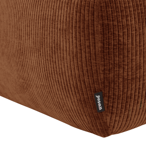 WOOOD poef Mojo Base - Ribstof - Roestbruin - 45x84x64