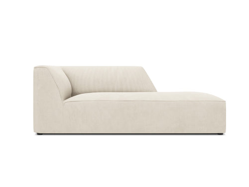 Micadoni rechter chaise longue Ruby ribfluwelen, lichtbeige - 180x93x69cm