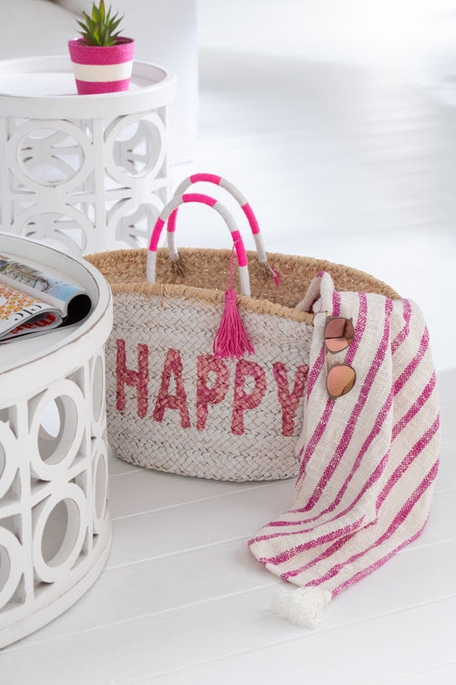 J-Line strandtas Citaat Zomer - maïs - mix - 3 stuks - vtwonen shop