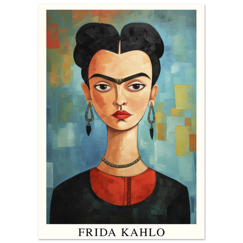 Artfulprints  Frida Kahlo - Painted artistic portrait   poster A4 21x29.7 cm - vtwonen shop
