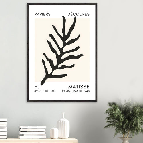 Artfulprints Poster Matisse – Ocean flora black   - 50x70 cm - Zwart