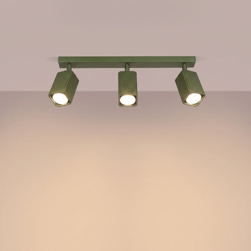 Sollux Lighting Plafondlamp RAYO 3L olijfgroen - 45x6x16,5cm