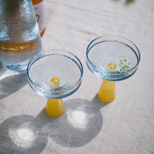 Brût Homeware Champagne Coupe geel, 2 sets van 2