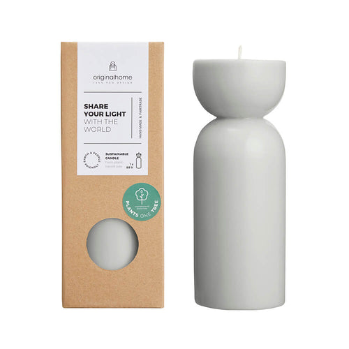 Originalhome kaars organische vorm -  lichtgrijs - M - vtwonen shop