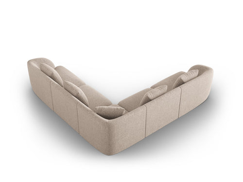 Cosmopolitan Design Symmetrische hoekbank Tulum 5-zits, chenille, beige - 255x255x70cm