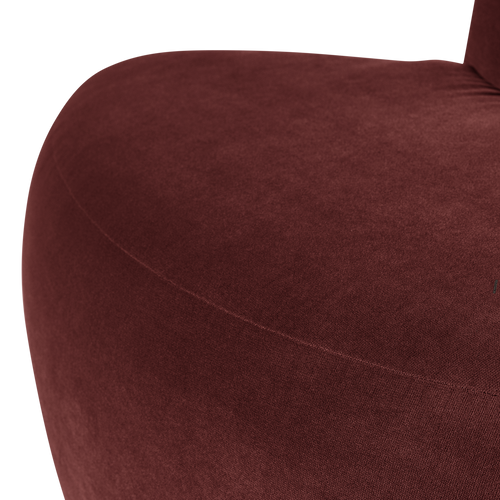 WOOOD eetbank hoek rond rugleuning Mojo Base - Velvet - K.bruin - 83x76x76