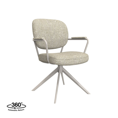 LABEL51 Eetkamerstoel Basel - Naturel Bouclé - Draaibaar - vtwonen shop