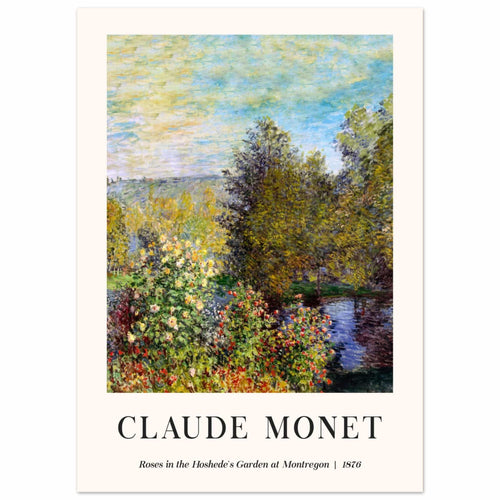 Artfulprints  Claude Monet - Roses in the hoshede's garden at Montregon   poster 50x70 cm - vtwonen shop