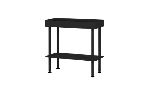 noo.ma Nolle Console 2-tier - metalen console 60x30x57,5 cm, Vulcano Black