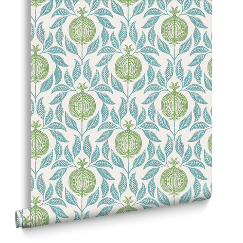 Graham & Brown Vliesbehang - Apple of Grenada Blue & Green