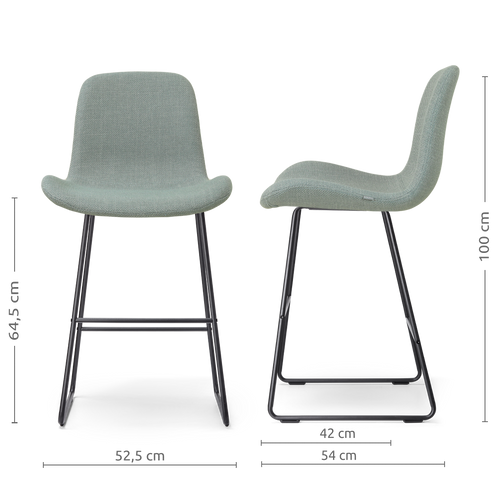 Nolon Nino-Fé barkruk saliegroen - zwart onderstel - 65 cm - vtwonen shop