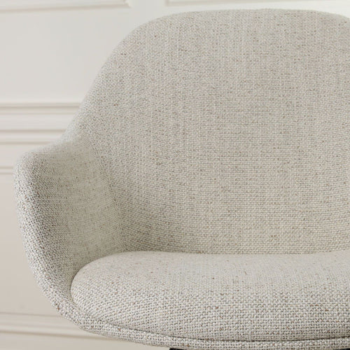 Nolon Nora-Mae Eetkamerstoel Beige Gemêleerd - Armleuning - Witte Poten