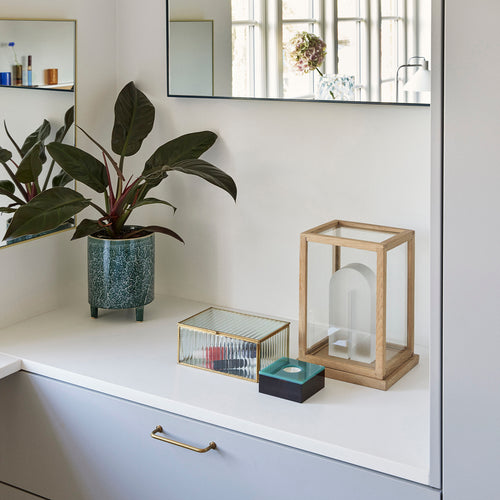 Hübsch theelichthouder Flux - kristal - 10x10xh4cm - vtwonen shop