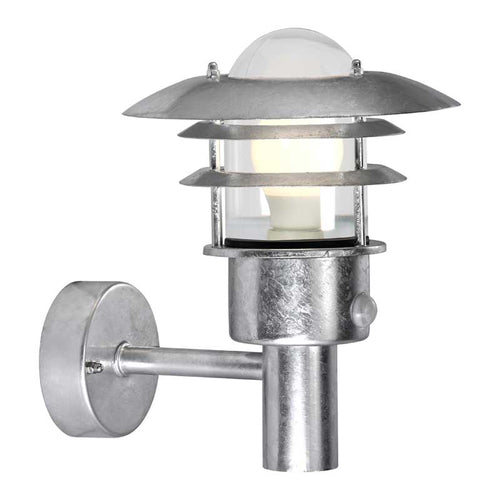 Nordlux Lønstrup Wandlamp Buiten | Sensor | Ø22cm | E27 | IP44 | Verzinkt | Seaside - vtwonen shop