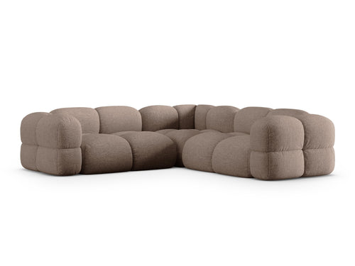 Cosmopolitan Design Symmetrische hoekbank Loretto 4-zits, structurele stof cappuccino - 250x250x68cm