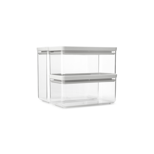 Brabantia Tasty+ Voorraadbussen stapelbaar 1,5 + 1,5 + 3,5 liter - Light Grey