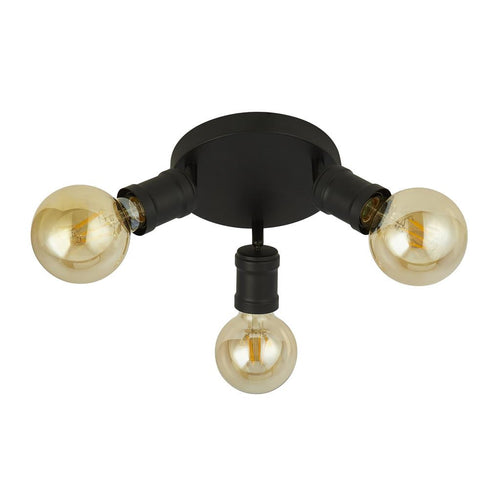 Searchlight Dance 3 lichts ronde plafondlamp, zand zwart