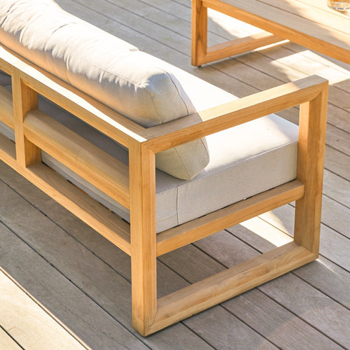 Tikamoon 3-zits tuinbank in massief teakhout Noah - Wit - vtwonen shop