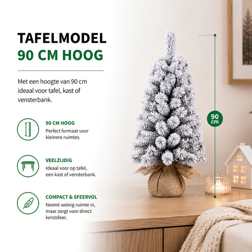 Black Box Trees Koyama Kerstboom Groen Frosted 98 Tips - Kerstversiering voor Ieder Interieur - Kunstboom met Natuurlijke PVC-Naalden en Bevroren