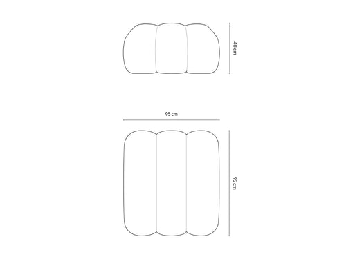 Cosmopolitan Design Poef Koge flueel grijs - 95x95x40cm