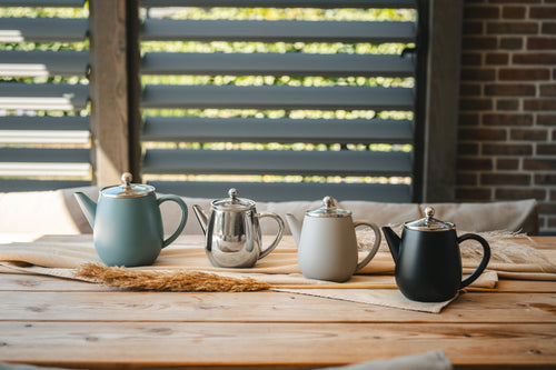 Bredemeijer - Dubbelwandige theepot Eva - 0,5 liter - Betongrijs - Met filter - vtwonen shop