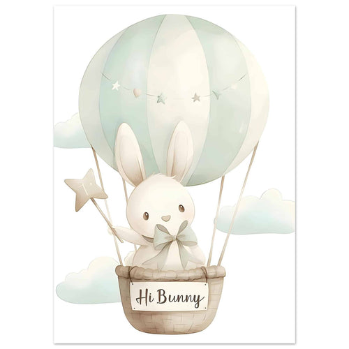 Artfulprints  Konijn in de wolken   poster 50x70 cm - vtwonen shop