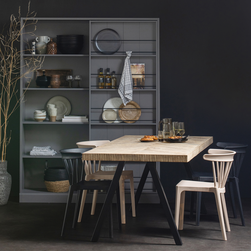 WOOOD tafelblad Tablo - Mango Visgraat - White Wash - 5,5x200x90