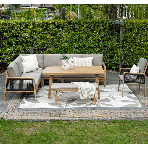 Garden Impressions lounge dining set San Capri teak look - 6-delig incl. stoel