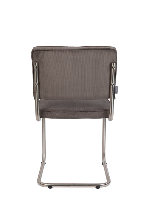 Zuiver Ridge Rib Brushed Eetkamerstoelen Grijs - Set van 2 - vtwonen shop