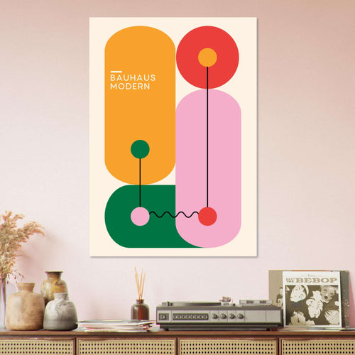 Artfulprints Poster met Lijst Bauhaus - Modern art   - 30x40 cm - Meerkleurig