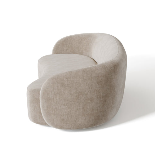 Sia Home - Rechte slaapbanken KATE - Zacht aanvoelende geweven stof - Mol - 210cm