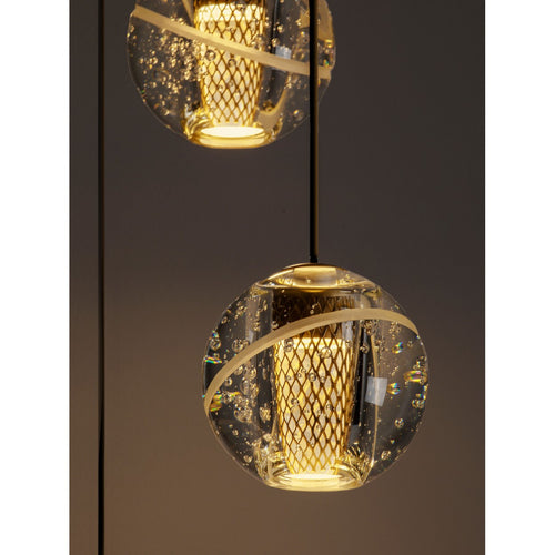 Nova Luce LICIO Hanglamp met clusterfunctie, goudkleurig, Triac dimbaar, LED 16W 832lm 3000K
