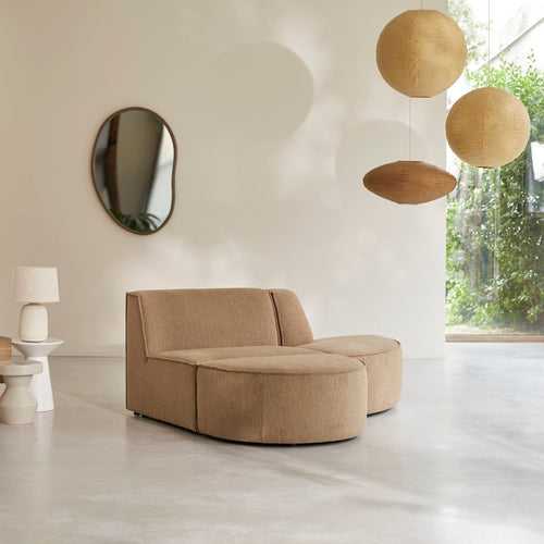 Tikamoon Modulaire 2-zitsbank in camelkleurige stof - Bruin - vtwonen shop