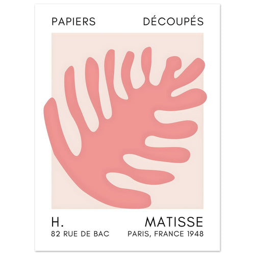 Artfulprints  Matisse – Coral bloom taupe   poster 30x40 cm
