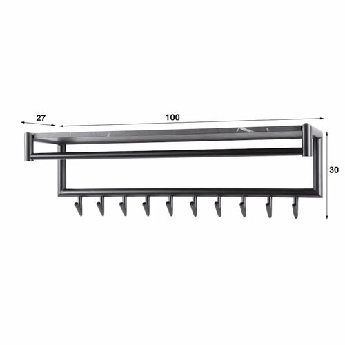 Ylumen Kapstok Tenaro - B 100 cm H 30 cm - marmer zwart