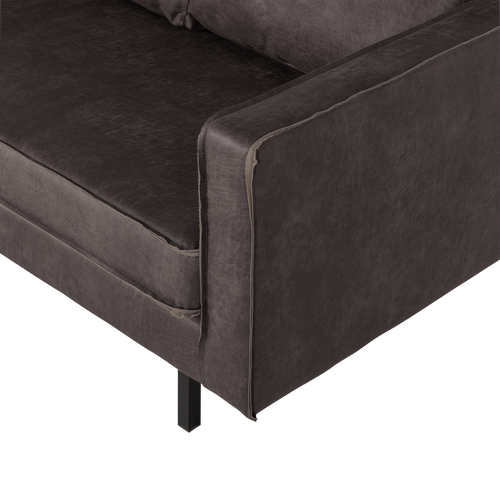 WOOOD 2-zits bank Rodeo - Ecoleer - Zwart - 85x150x86