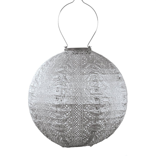 Lumiz solar lampion - lace rond - 30 cm - zilver