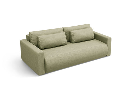 Cosmopolitan Design Slaapbank met opbergdoos Belfast 3-zits, structurele stof asperge - 105x238x84cm