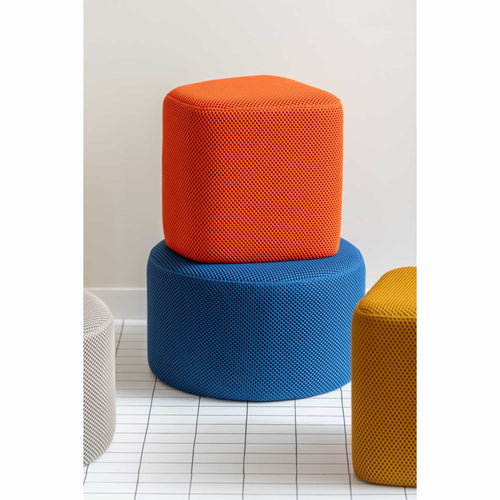 Leitmotiv poef Retro Mesh - blauw - Ø50cm