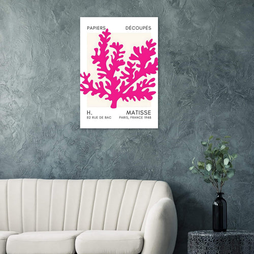 Artfulprints Poster Matisse – Aqua bloom pink   - 50x70 cm - Roze