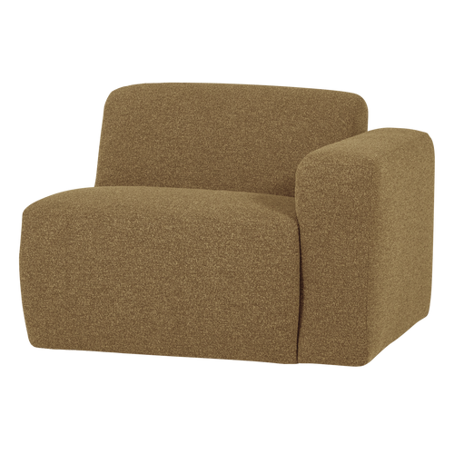 WOOOD 1-zits bank arm rechts Mojo Base - Bouclé - Geel/Bruin - 74x105x97